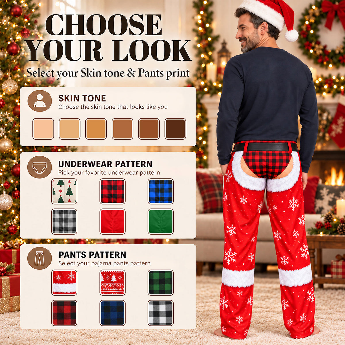Tuxedo Bowtie Funny Mens Pajama Pants, Custom Pajamas for Festive Evenings, Smart Gag Gifts and Christmas Pajamas for Relaxing, Pallyprints Co.