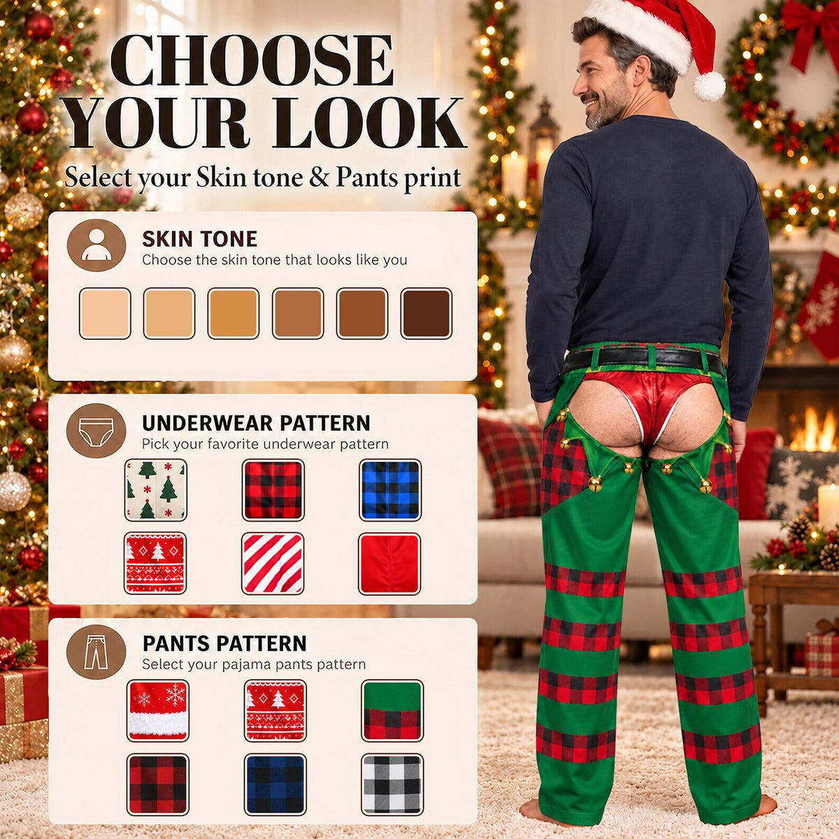 Christmas Elf Funny Mens Pajama Pants, Custom Pajamas for Cozy Lounging, Playful Gag Gifts and Christmas Pajamas for Winter Nights, Pallyprints Co.
