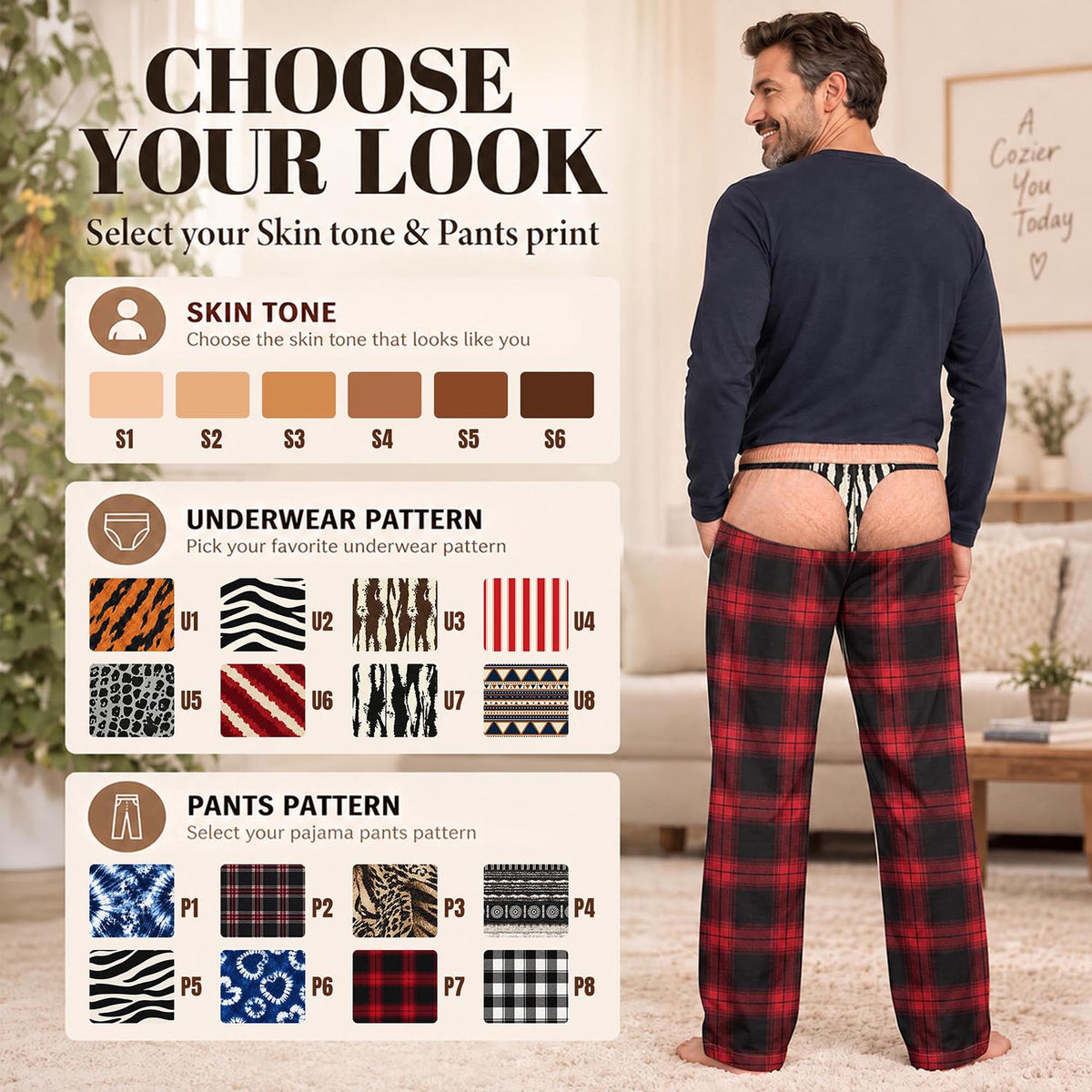 Funny Mens Pajama Pants with Tie Dye Tiger, Custom Pajamas for Fun Nights at Home, Colorful Gag Gifts and Christmas Pajamas at Home, Pallyprints Co.