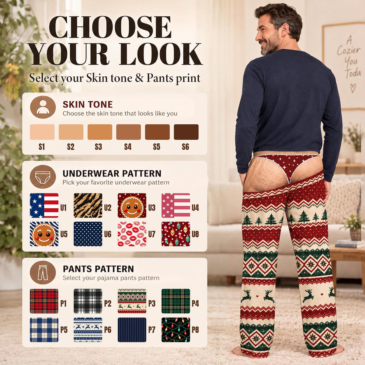 Funny Mens Pajama Pants with Red Flag Print, Custom Pajamas for Relaxing Nights, Patriotic Gag Gifts and Christmas Pajamas at Home, Pallyprints Co.