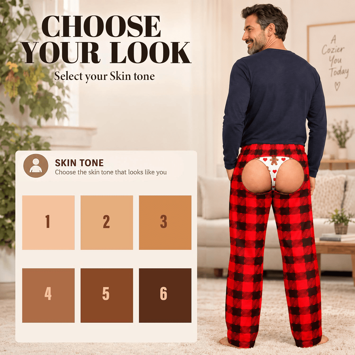 Funny Mens Pajama Pants with Gingerbread Plaid, Custom Pajamas for Cozy Lounging, Gag Gifts and Cozy Festive Christmas Pajamas, Pallyprints Co.