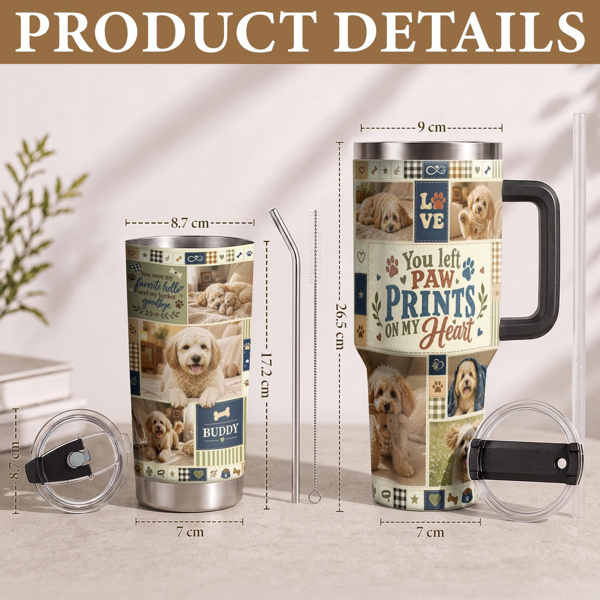 Custom Dog Photo Tumbler with Handle You Were My Favorite Hello Pet Memorial Gift Dog Mom