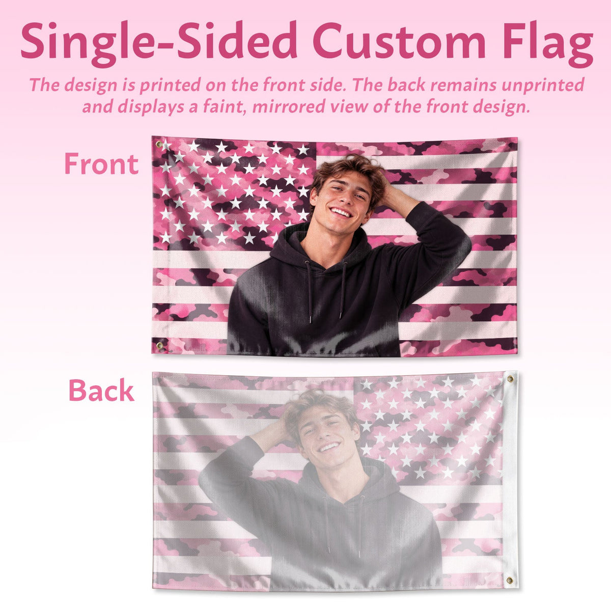 Camouflage Military USA Design American Flag Custom, Custom Flag with Picture for Family Memories, Flag Custom-Made Personalized Gift, Pallyprints Co.