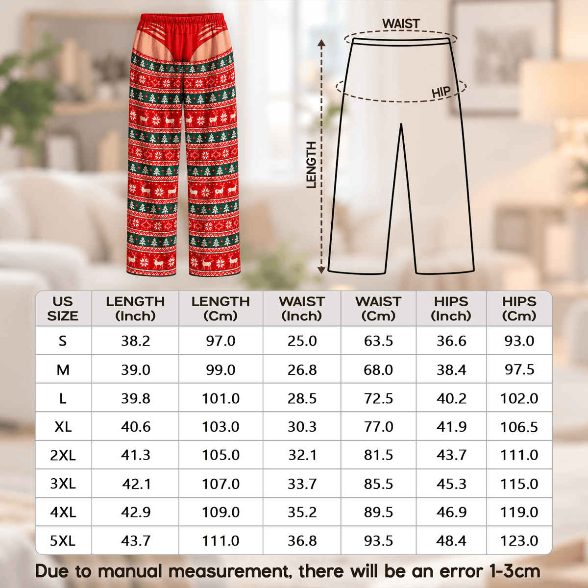 Red Green Funny Mens Pajama Pants, Custom Pajamas for Cozy Winter Nights, Festive Gag Gifts and Cheerful Christmas Pajamas at Home, Pallyprints Co.