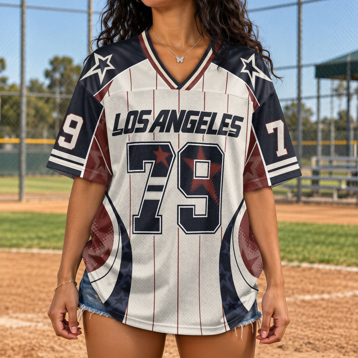 Custom Los Angeles Football Jersey Unisex Vintage Pinstripe Y2K Outfits Shirt Apparel