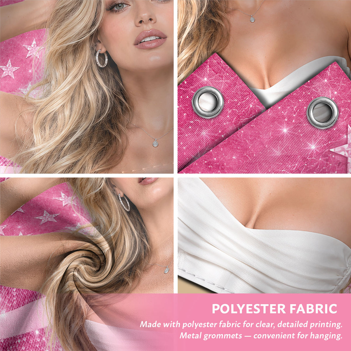 Custom American Photo Flag Pink Glitter American Flag Personalised Butterfly USA Banner