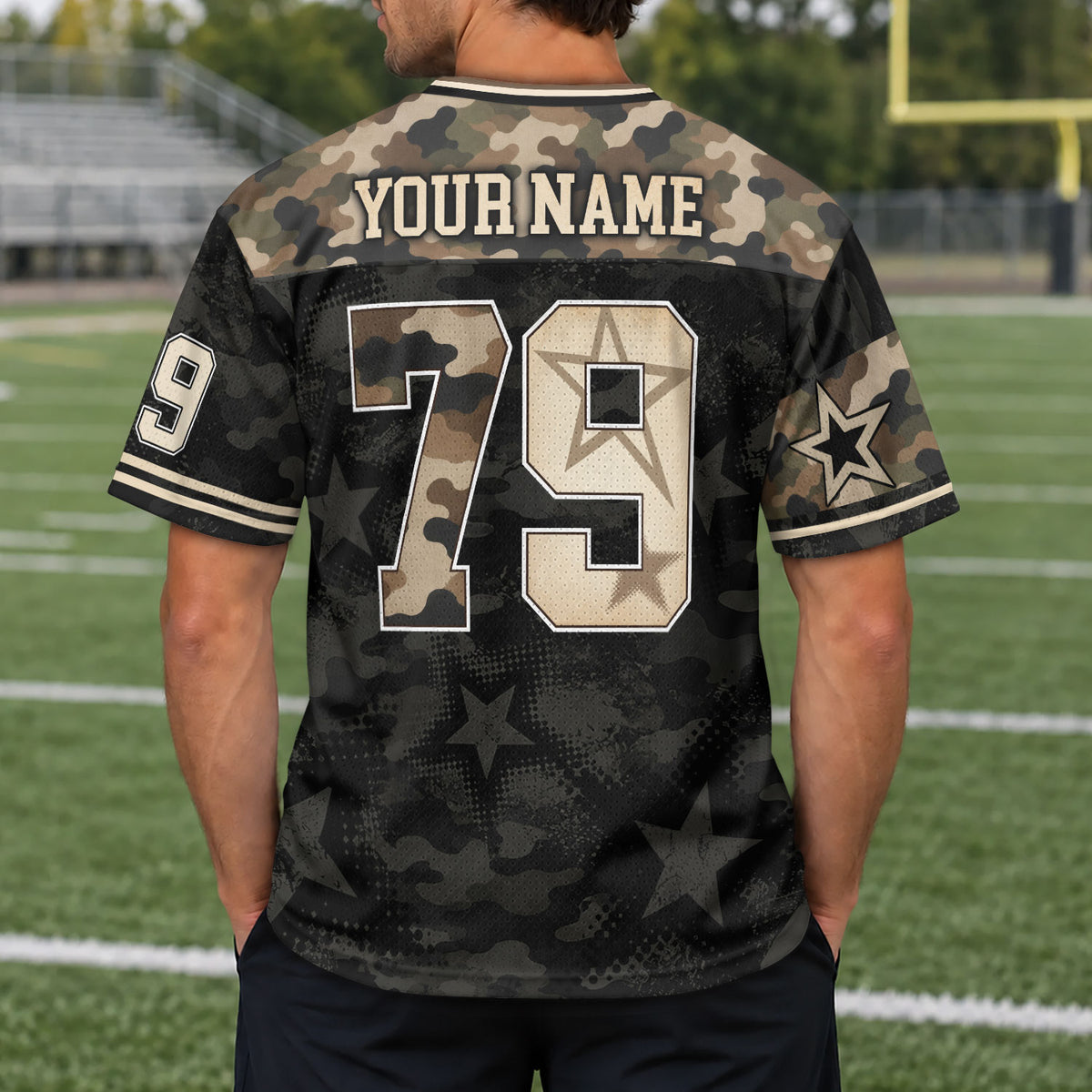 Custom Lone Riders Football Jersey Unisex Camo Star Y2K Jersey Shirt Clothing Apparel