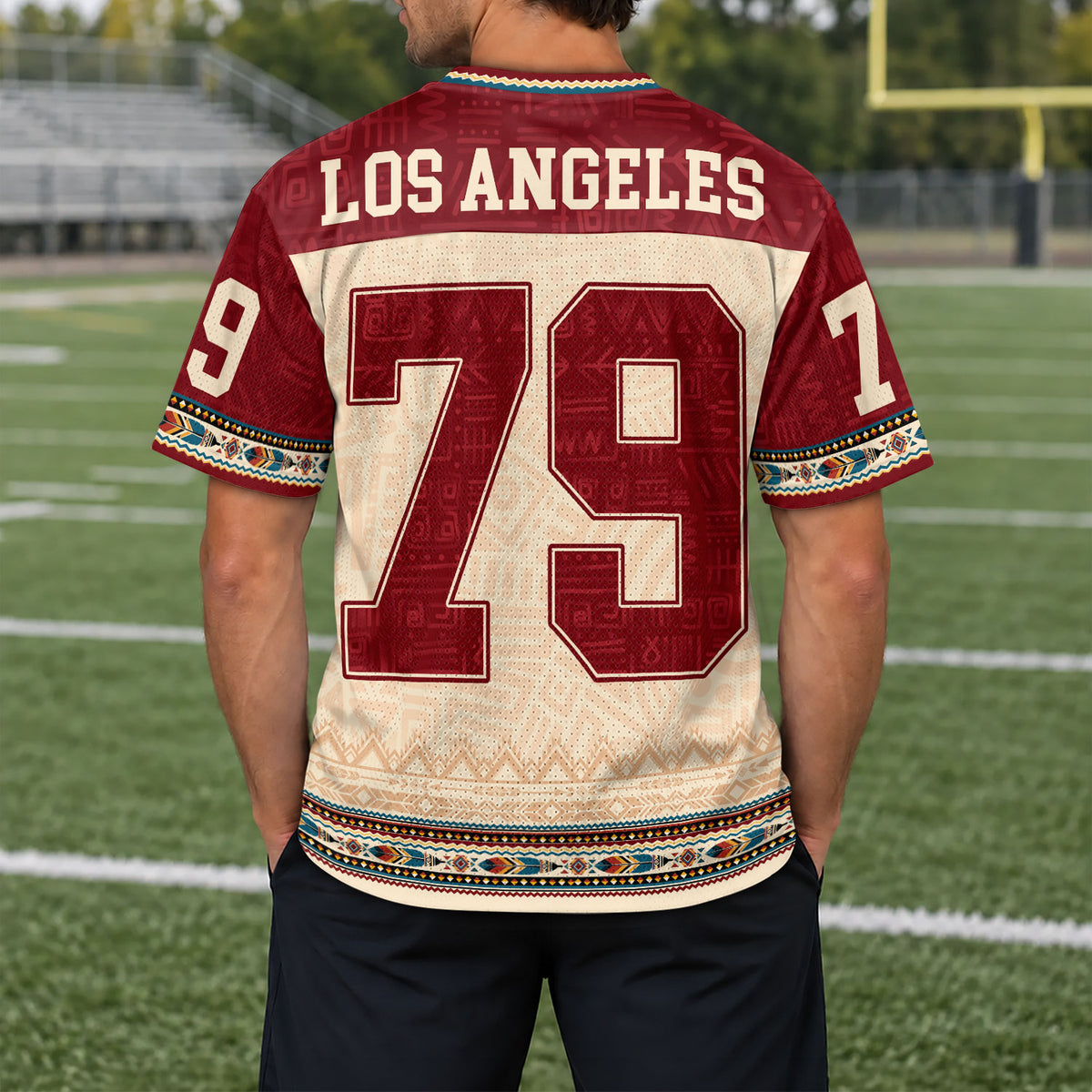 Custom Los Angeles Football Jersey Unisex Aztec Pattern Y2K Jersey Shirt Apparel