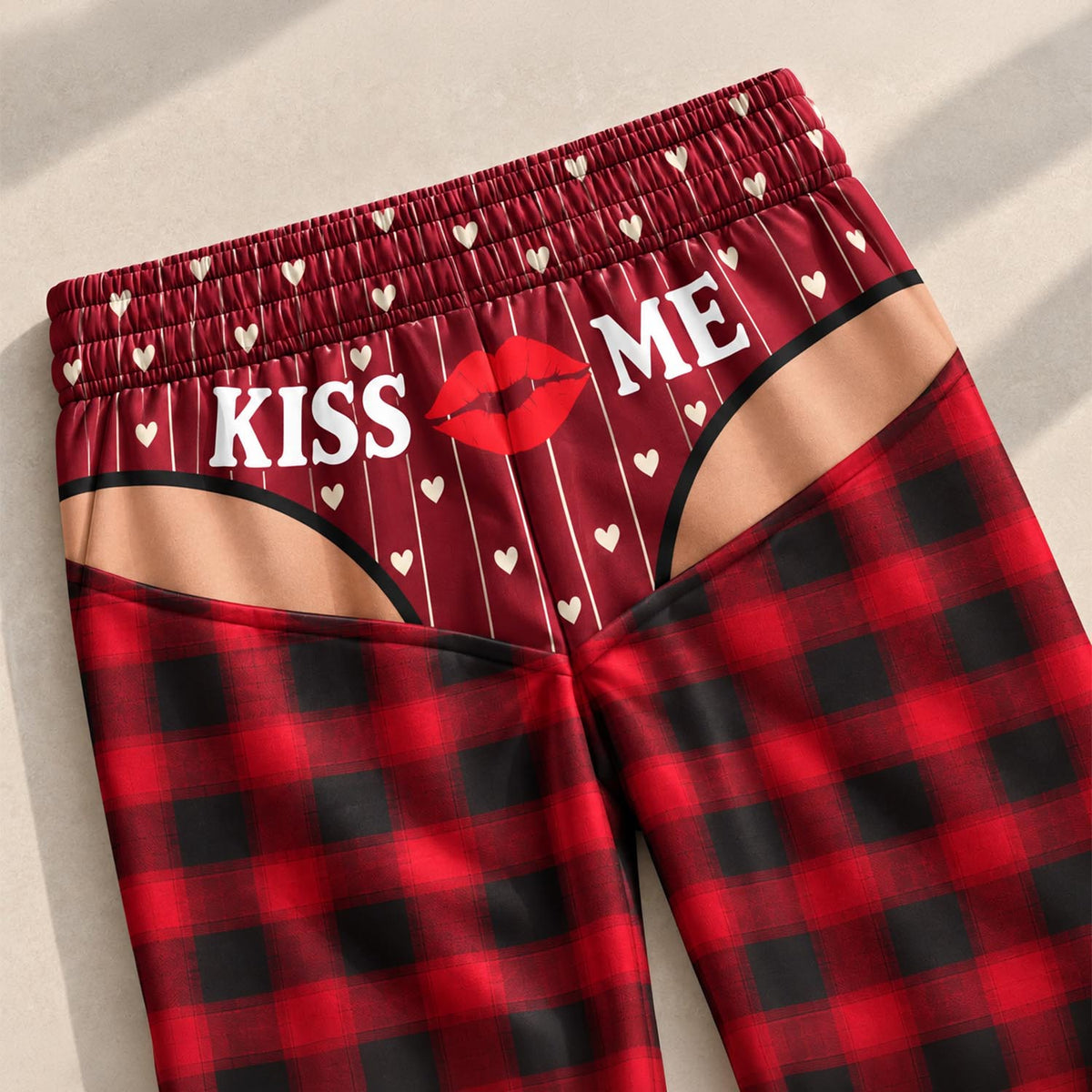 Kiss Me Camo Funny Mens Pajama Pants, Custom Pajamas for Relaxed Evenings, Bold Gag Gifts and Christmas Pajamas with Playful Humor, Pallyprints Co.