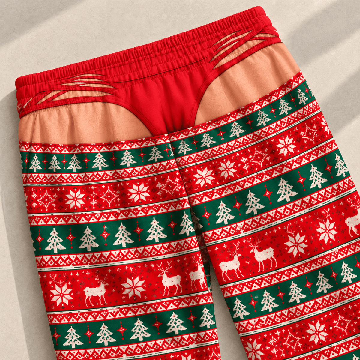 Red Green Funny Mens Pajama Pants, Custom Pajamas for Cozy Winter Nights, Festive Gag Gifts and Cheerful Christmas Pajamas at Home, Pallyprints Co.