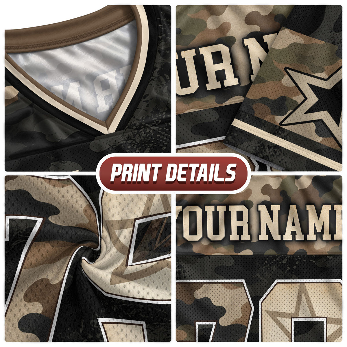 Custom Lone Riders Football Jersey Unisex Camo Star Y2K Jersey Shirt Clothing Apparel