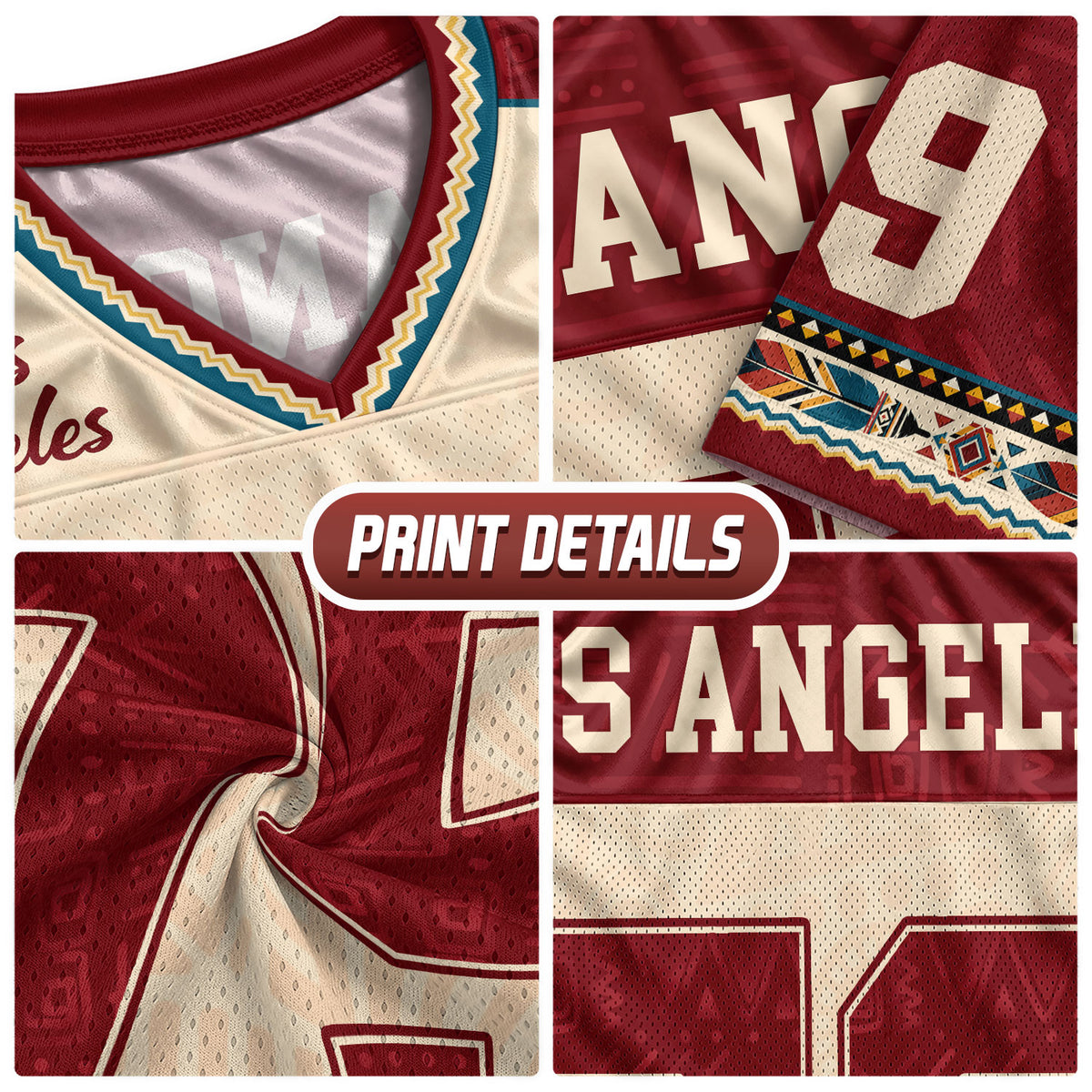 Custom Los Angeles Football Jersey Unisex Aztec Pattern Y2K Jersey Shirt Apparel