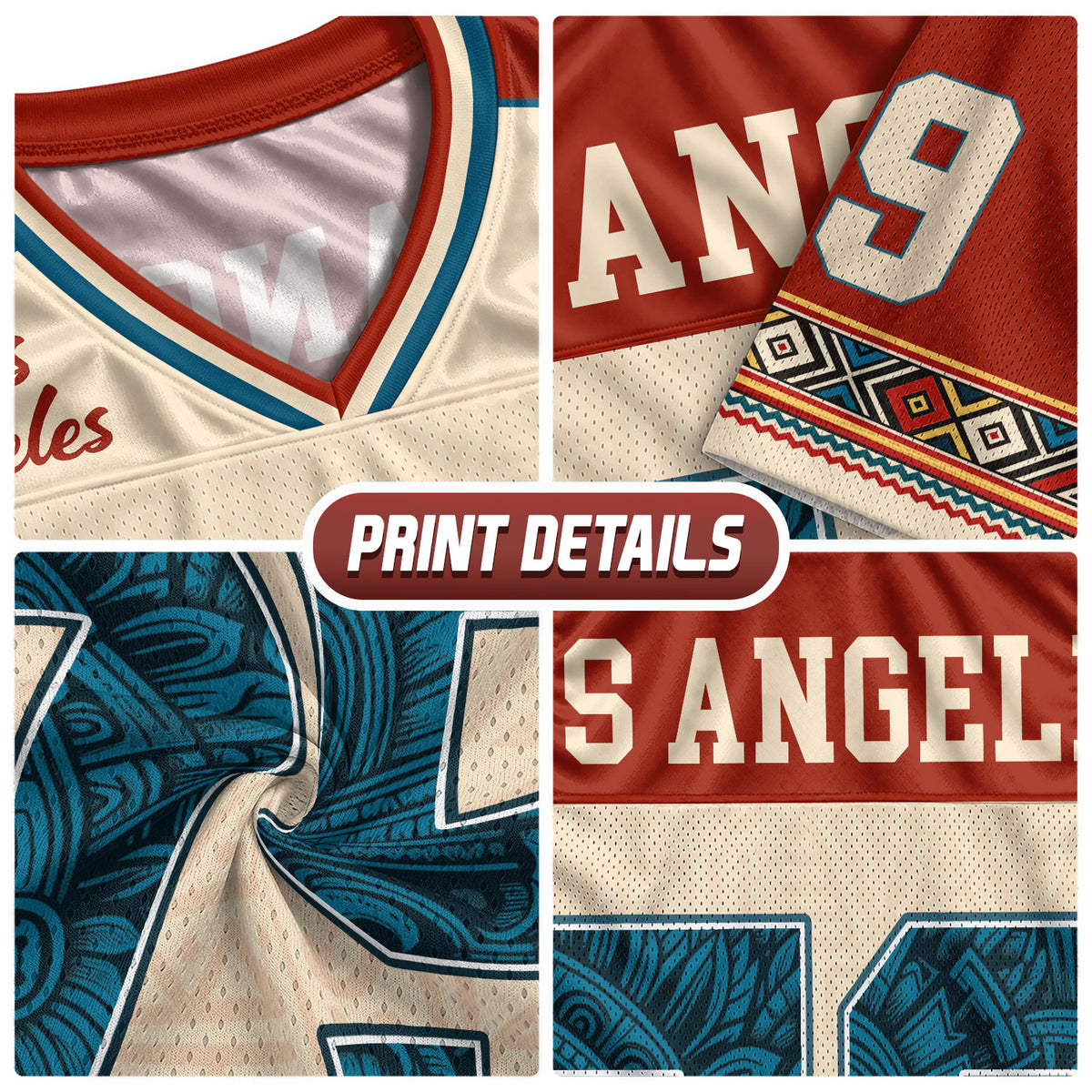Custom Red Blazing Stars Football Jersey Unisex Tribal Print Y2K Jersey Shirt Top