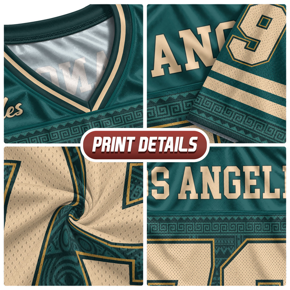 Custom Green Storm Hawks Football Jersey Unisex Aztec Pattern Y2K Outfits Clothing