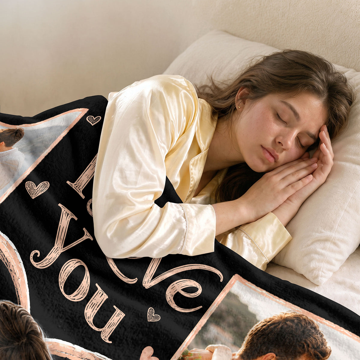 Custom Photo Blanket Collage Couple Names Date Heart Soft Fleece Throw Romantic Wedding