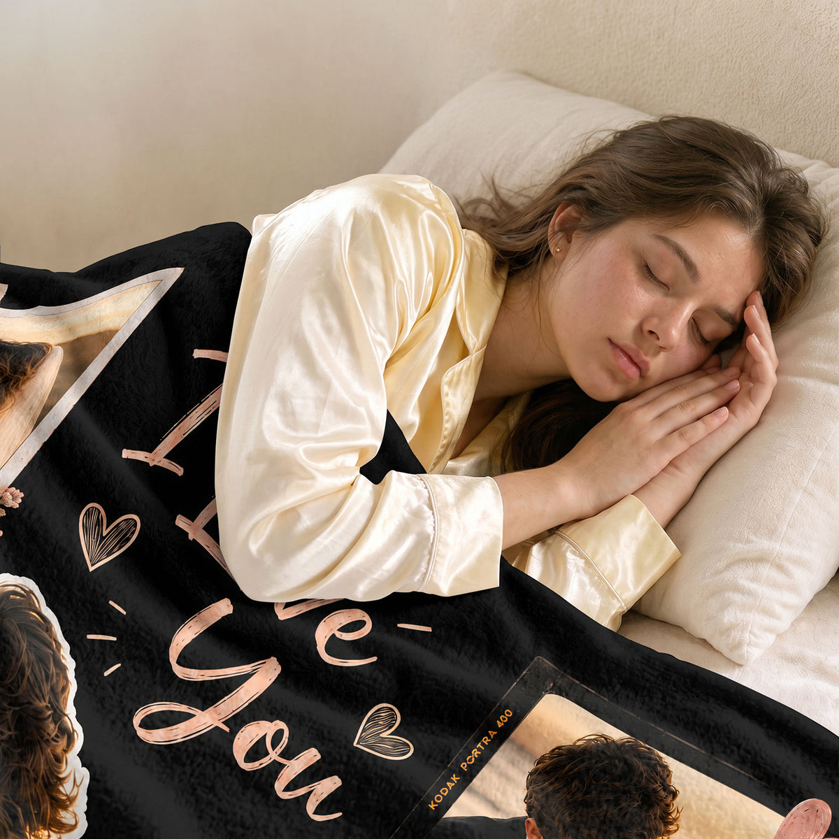 Custom Couple Photo Blanket Picture Collage I Love You Names Date Fleece Anniversary Gift