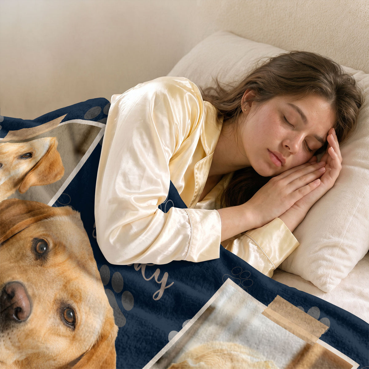 Custom Dog Photo Blanket Pet Loss Memorial Picture Collage Soft Fleece Throw Gift
