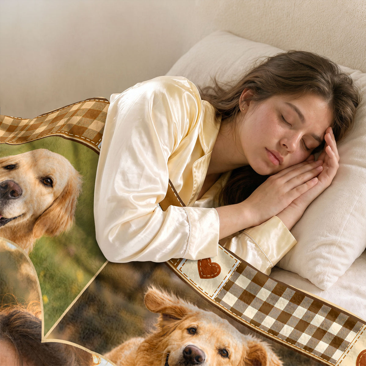 Custom Dog Photo Blanket Pet Memorial Picture Collage Name Date Fleece Throw Dog Loss Gift