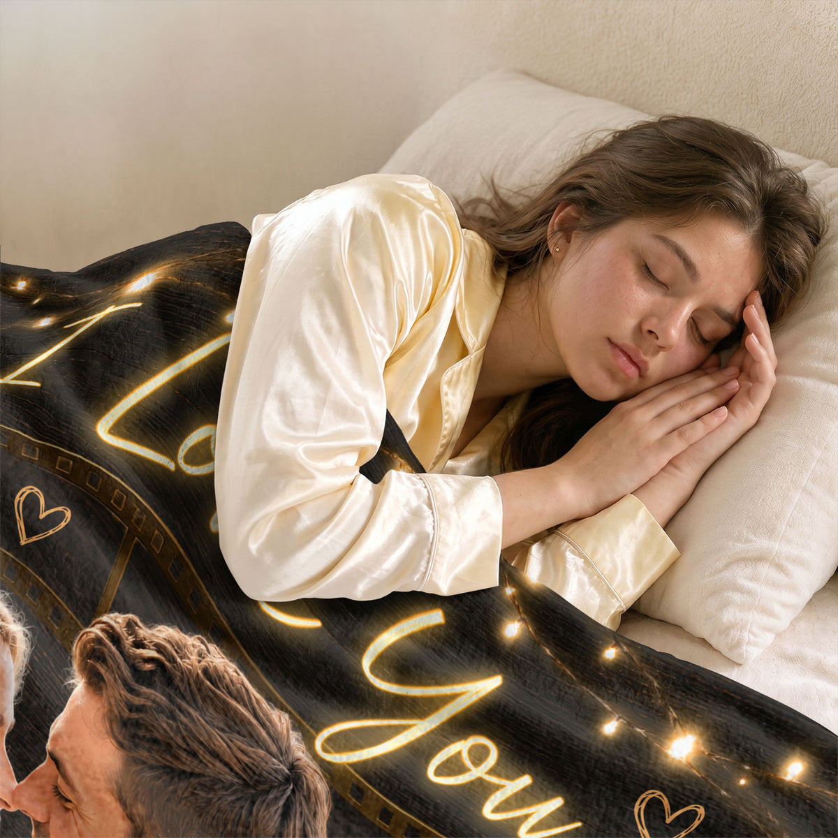 Custom Photo Blanket Couple Personalized Anniversary Gift Film Strip Collage Throw Blanket