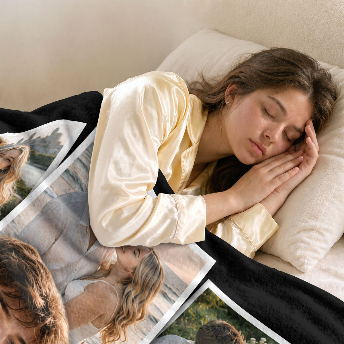Custom Couple Photo Collage Engagement Blanket Names Date Throw Blanket Keepsake Decor