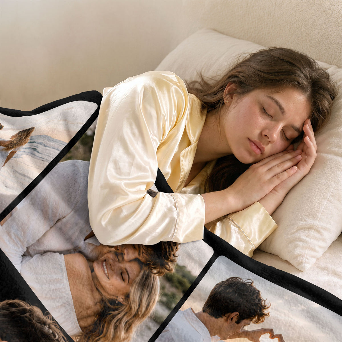 Custom Romantic Couple Photo Collage Blanket Couple Names Throw Blanket Keepsake