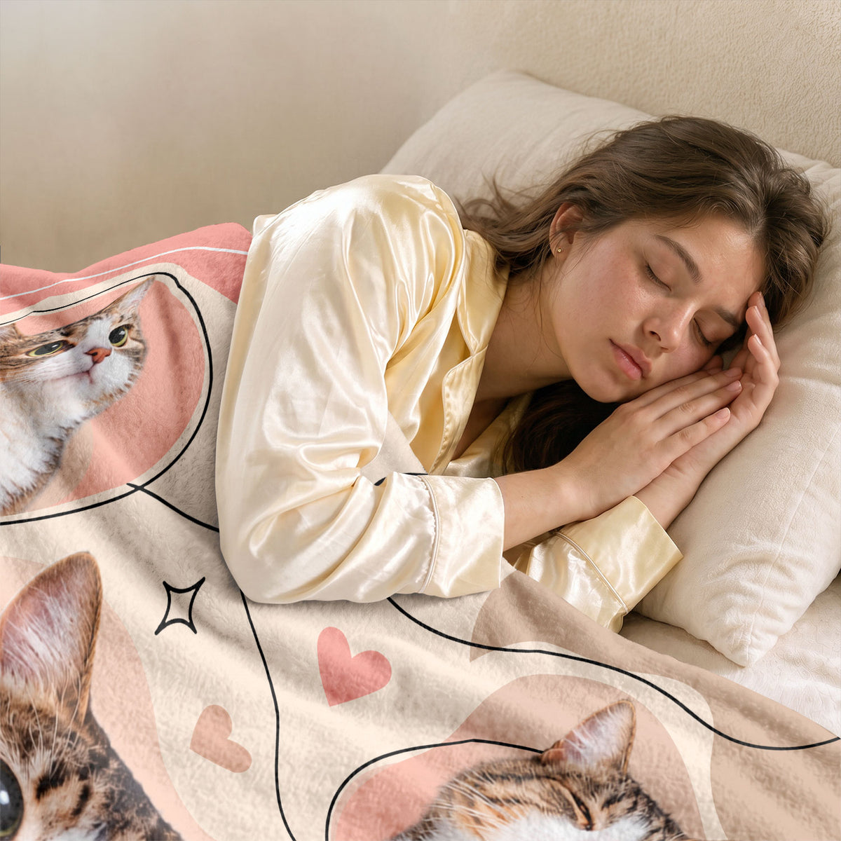 Custom Pet Memorial Blanket Photo Name Cat Loss Forever In My Heart Fleece Throw