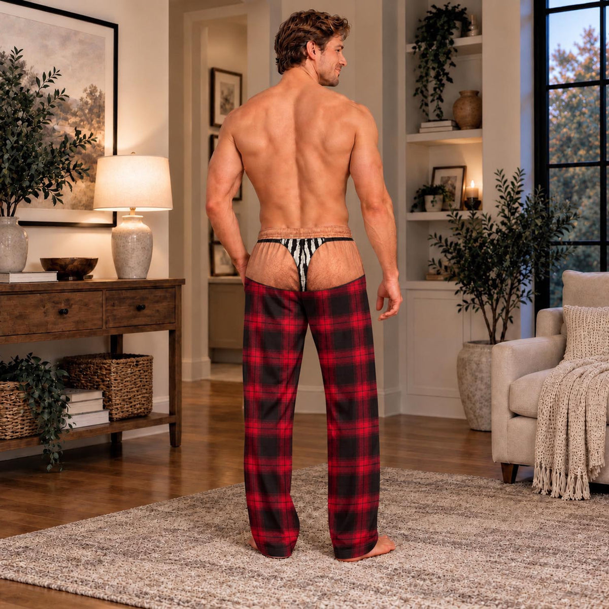 Funny Mens Pajama Pants with Tie Dye Tiger, Custom Pajamas for Fun Nights at Home, Colorful Gag Gifts and Christmas Pajamas at Home, Pallyprints Co.