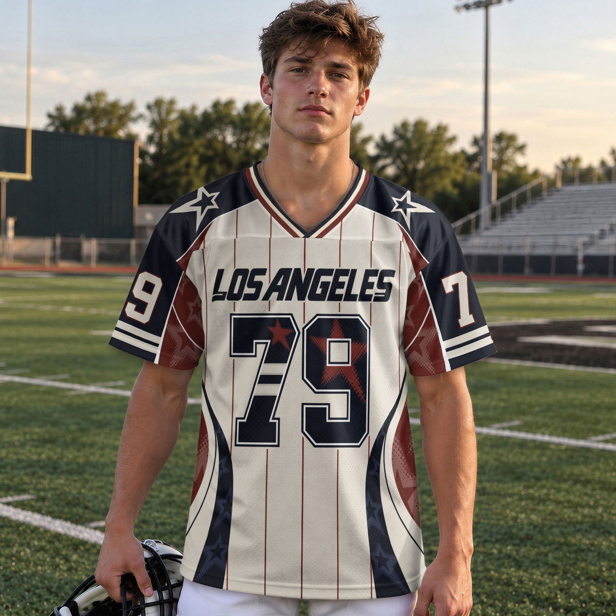 Custom Los Angeles Football Jersey Unisex Vintage Pinstripe Y2K Outfits Shirt Apparel
