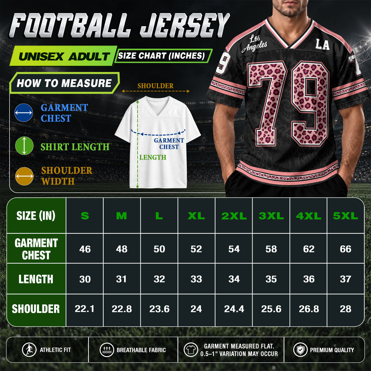 Custom Pink Leopard Los Angeles Football Y2K Jersey Unisex Cheetah Print Team Shirt