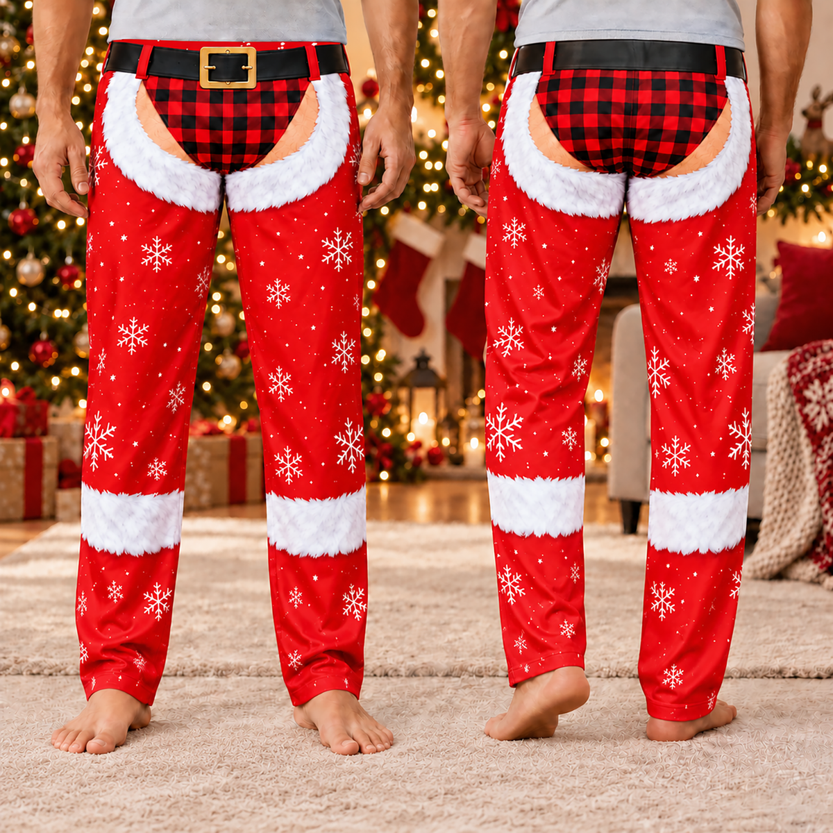 Tuxedo Bowtie Funny Mens Pajama Pants, Custom Pajamas for Festive Evenings, Smart Gag Gifts and Christmas Pajamas for Relaxing, Pallyprints Co.