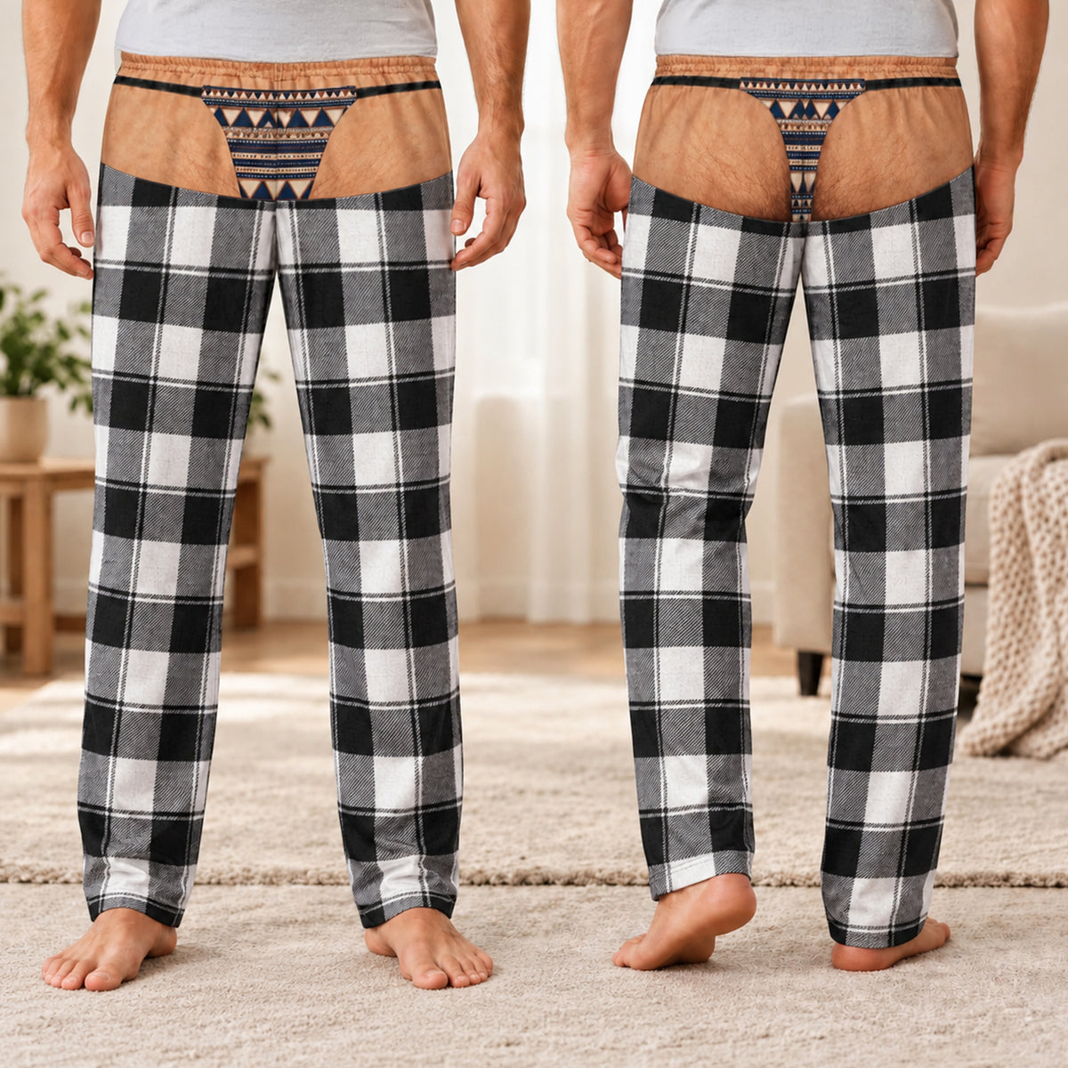 Funny Mens Pajama Pants with Tie Dye Tiger, Custom Pajamas for Fun Nights at Home, Colorful Gag Gifts and Christmas Pajamas at Home, Pallyprints Co.