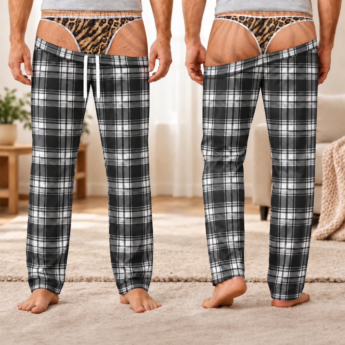 Funny Mens Pajama Pants with Red Flag Print, Custom Pajamas for Relaxing Nights, Patriotic Gag Gifts and Christmas Pajamas at Home, Pallyprints Co.