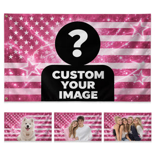 Custom Photo Picture Flag American Stars Stripes Personalized Wall Hanging Banner