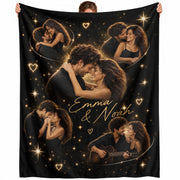 Custom Couple Photo Blanket Picture Collage Soft Fleece Throw Elegant Wedding Gift