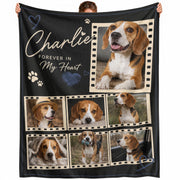 Personalized Custom Dog Photo Collage Memorial Blanket Pet Name Film Strip Throw Decor