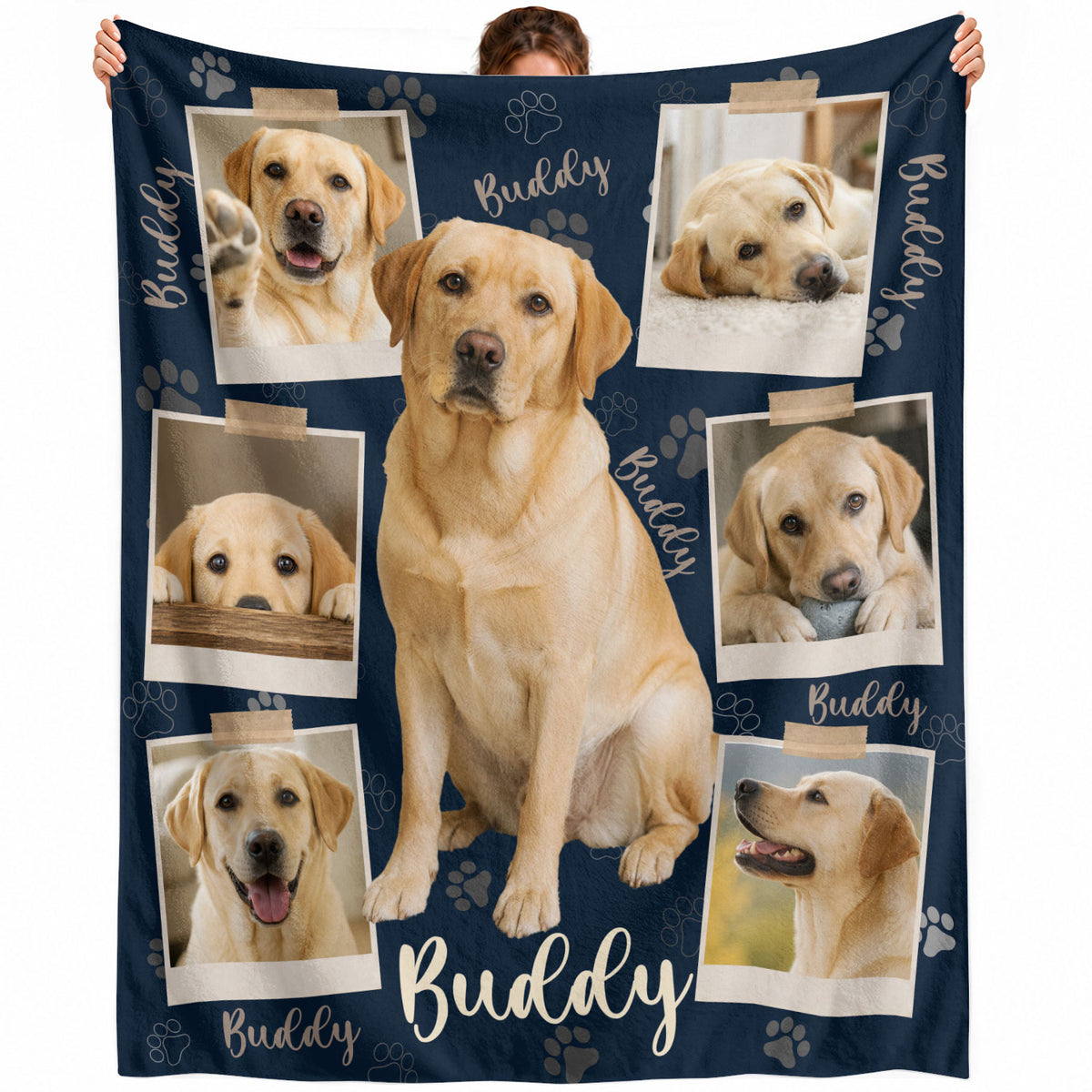 Custom Dog Photo Blanket Pet Loss Memorial Picture Collage Soft Fleece Throw Gift