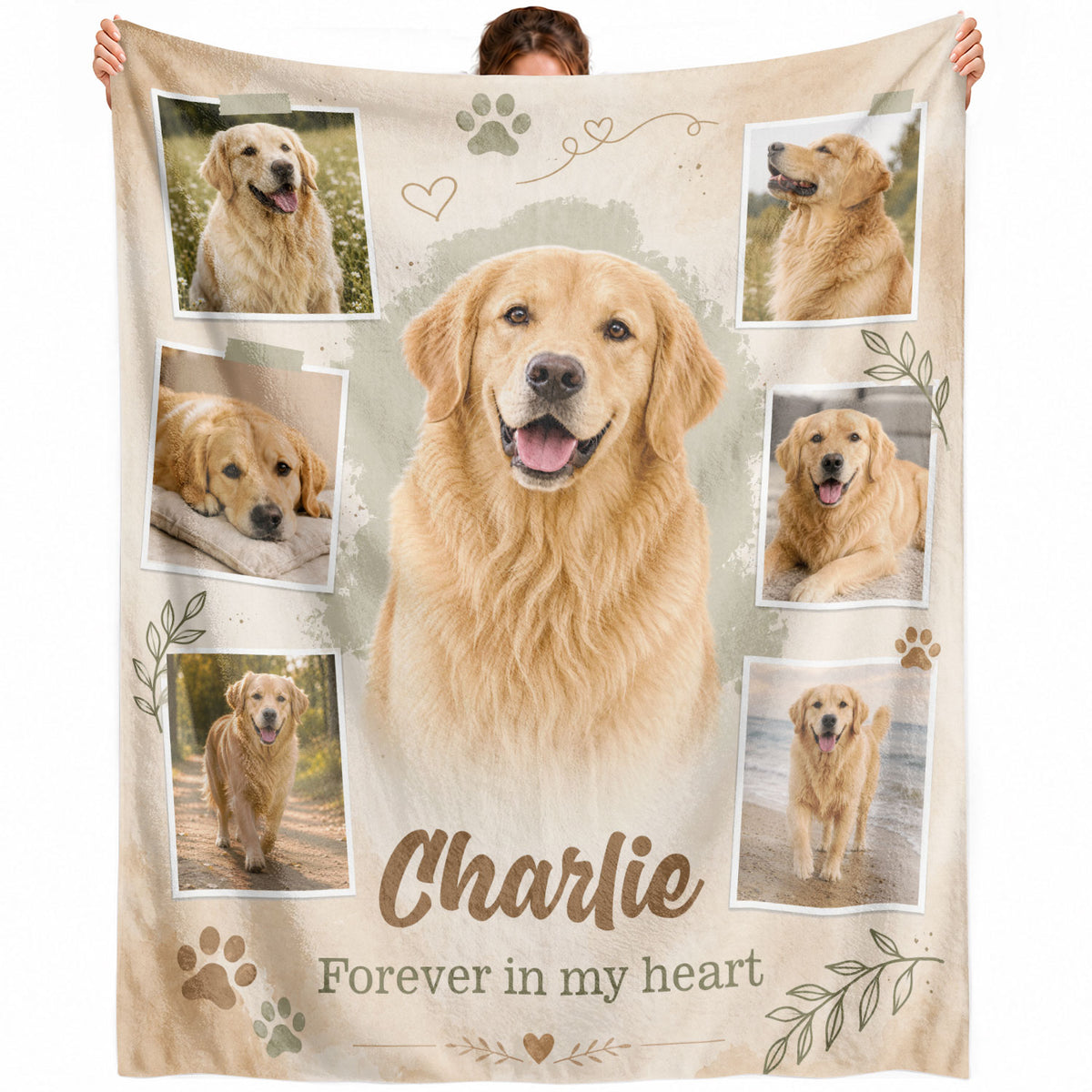 Custom Dog Photo Blanket Personalized Pet Memorial Picture Fleece Throw Gift For Dog Mom