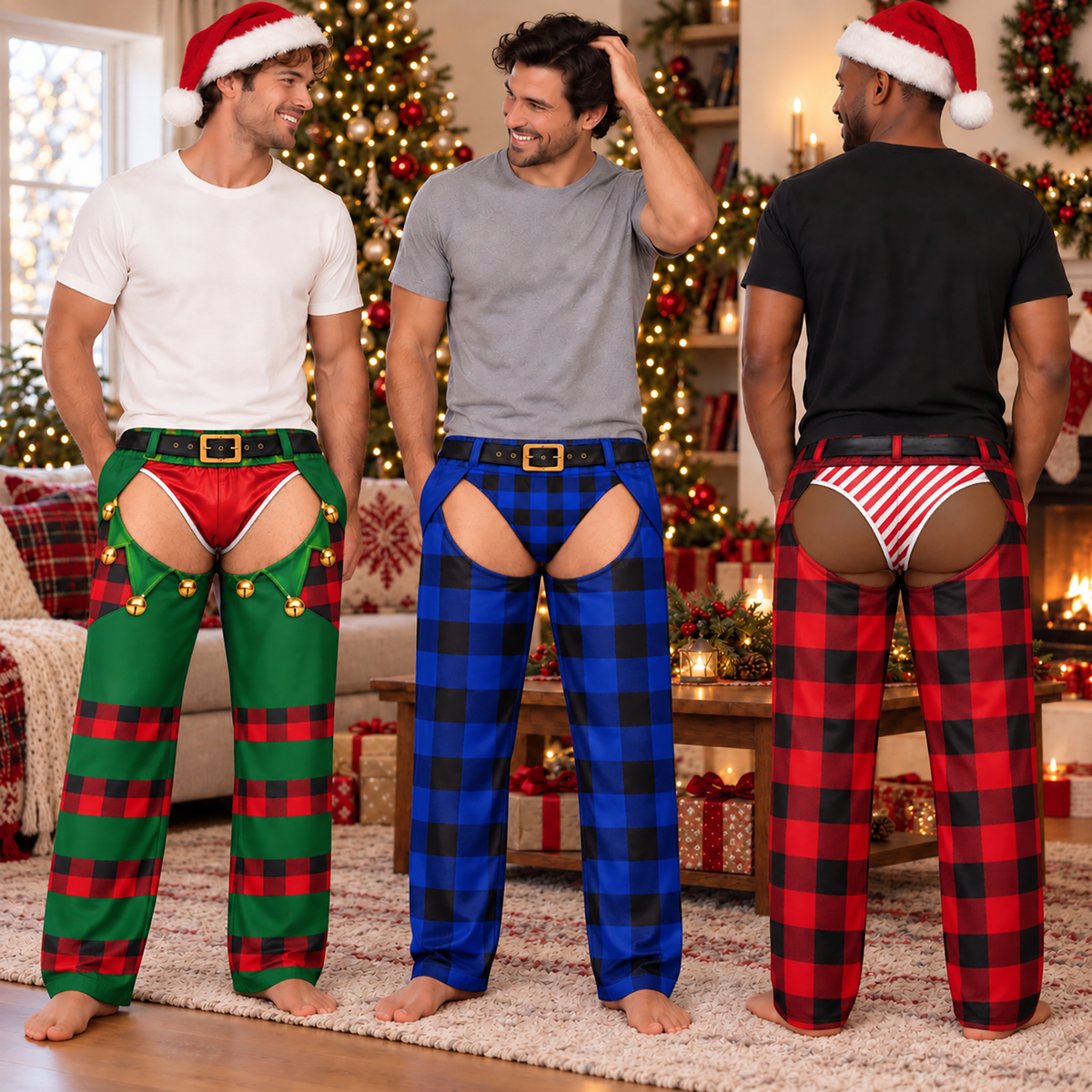 Christmas Elf Funny Mens Pajama Pants, Custom Pajamas for Cozy Lounging, Playful Gag Gifts and Christmas Pajamas for Winter Nights, Pallyprints Co.