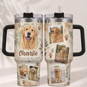 Custom Pet Photo Tumbler with Handle Personalised Dog Portrait Gifts for Dog Lover