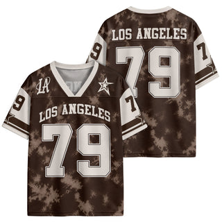 Custom Los Angeles Football Jersey Unisex Brown Tie Dye Y2K Jersey Shirt Clothing Top