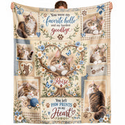 Custom Name Cat Memorial Photo Blanket Heart Tree Life Floral Wall Hanging Banner
