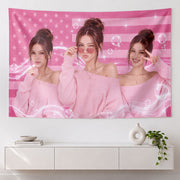 Custom Photo Patriotic American Flag Tapestry Stars Bubbles Sparkle Wall Hanging Sheet