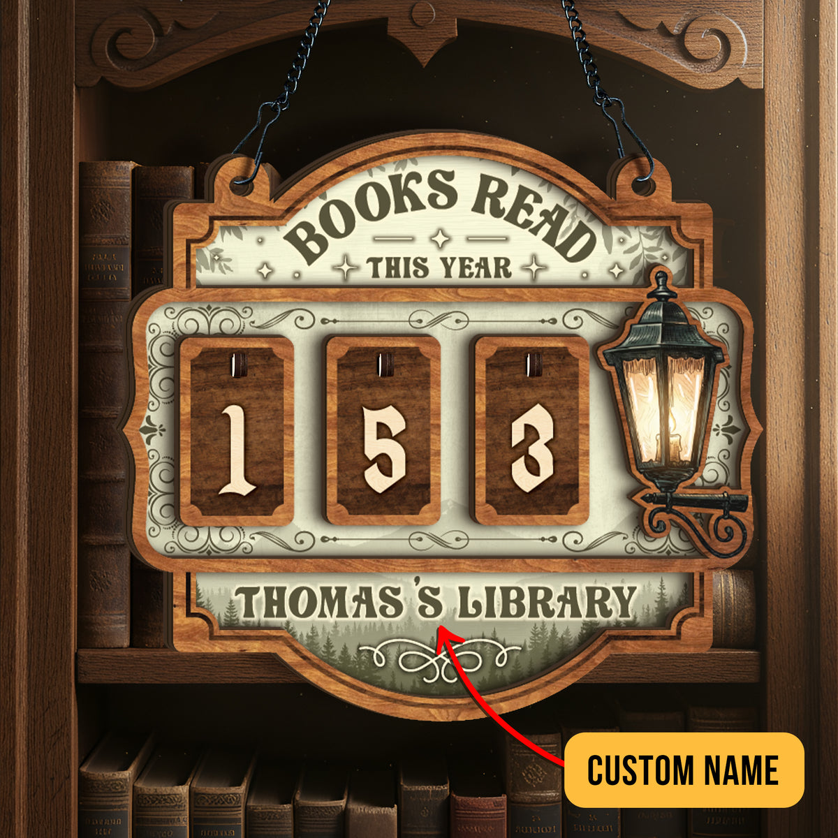Custom Book Tracker Sign Personalized Books Read This Year Rustic Wooden Hanging Decor