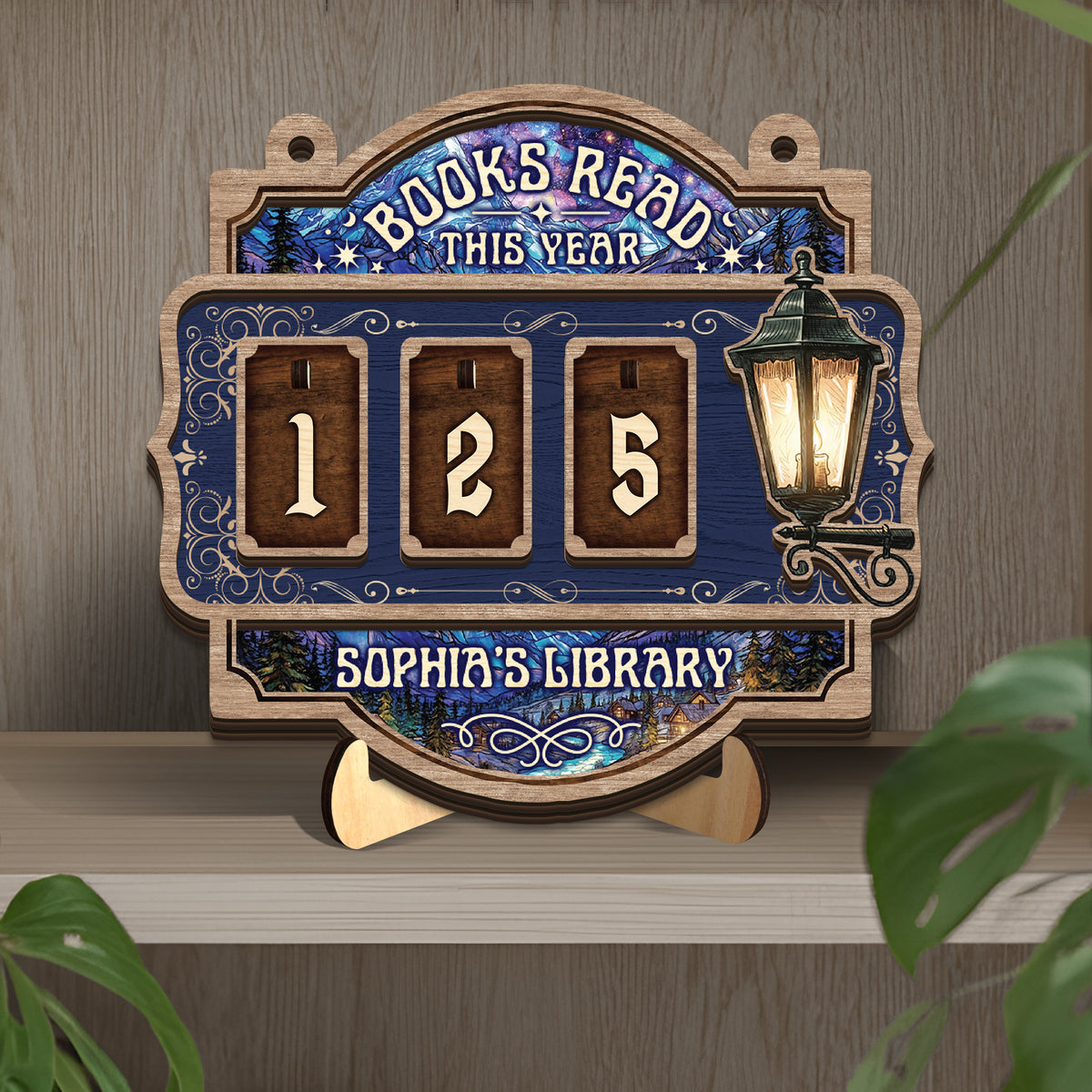 Personalized Books Read This Year Sign Custom Wooden Book Tracker Hanging Reading Decor