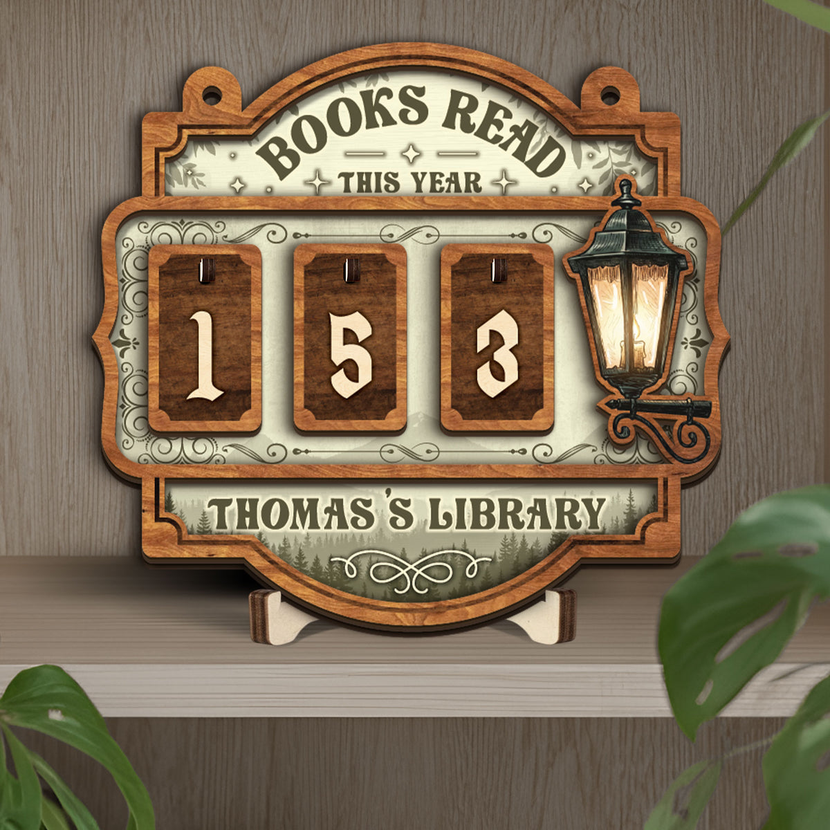 Custom Book Tracker Sign Personalized Books Read This Year Rustic Wooden Hanging Decor