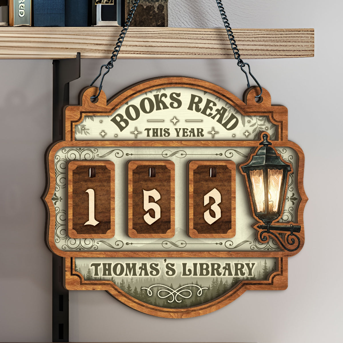 Custom Book Tracker Sign Personalized Books Read This Year Rustic Wooden Hanging Decor