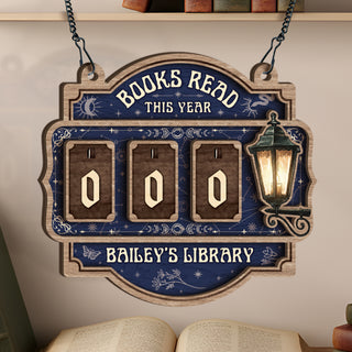 Custom Book Tracker Sign Personalized Celestial Witchy Books Read This Year Decor