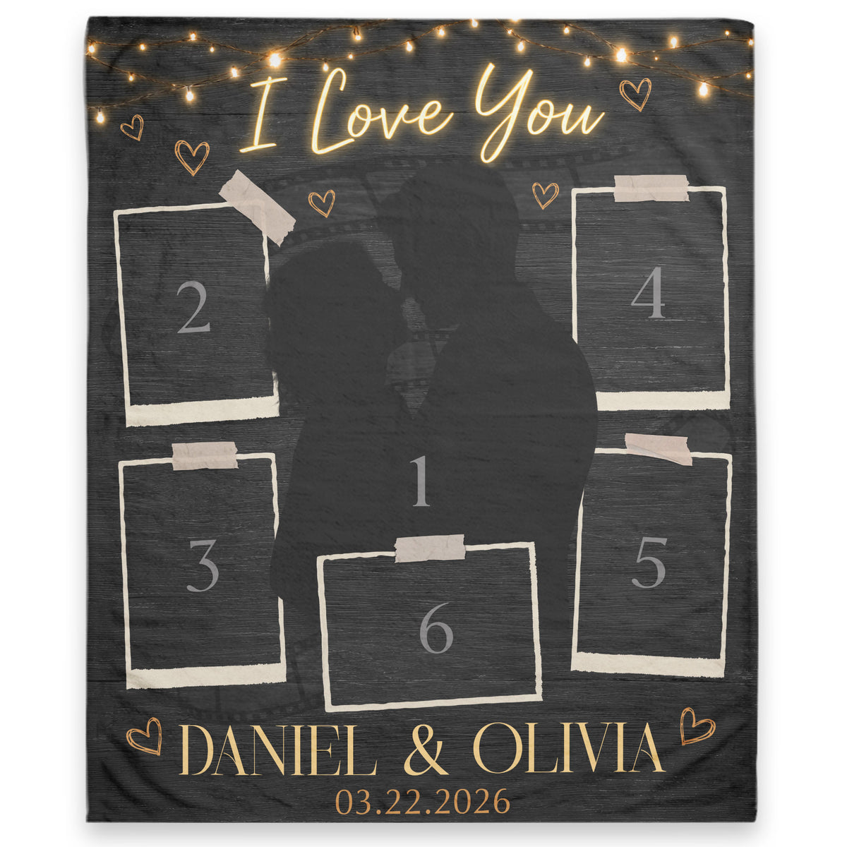 Custom Photo Blanket Couple Personalized Anniversary Gift Film Strip Collage Throw Blanket
