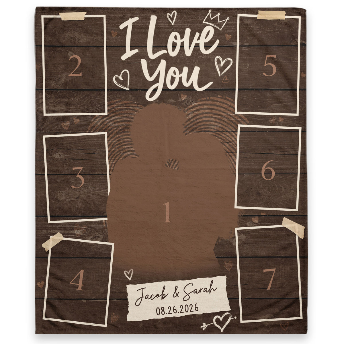 Personalized Photo Blanket for Couples Romantic I Love You Picture Collage Blanket