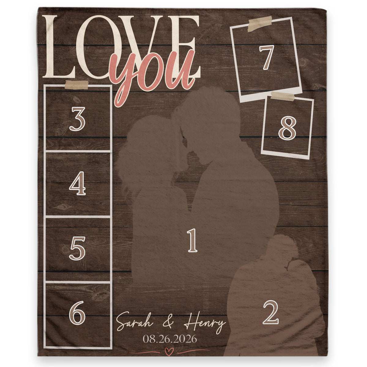 Custom Photo Blanket Couple Personalized Anniversary Gift Love You Collage Throw Blanket